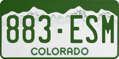 CO license plate 883ESM