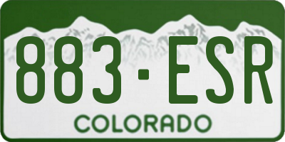 CO license plate 883ESR