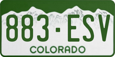 CO license plate 883ESV