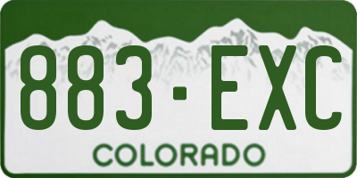 CO license plate 883EXC