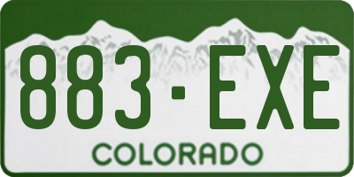 CO license plate 883EXE