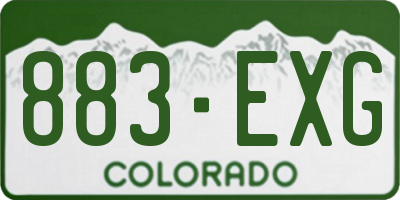 CO license plate 883EXG