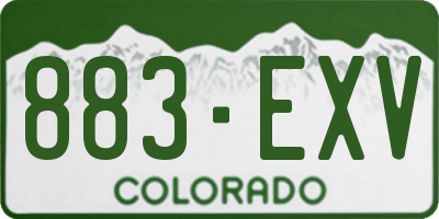 CO license plate 883EXV