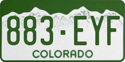 CO license plate 883EYF