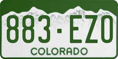 CO license plate 883EZO