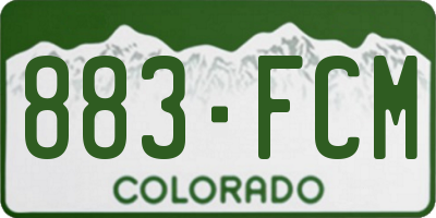 CO license plate 883FCM