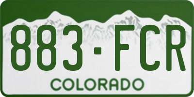 CO license plate 883FCR