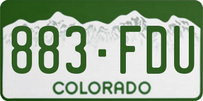 CO license plate 883FDU