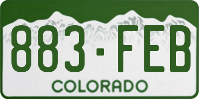 CO license plate 883FEB