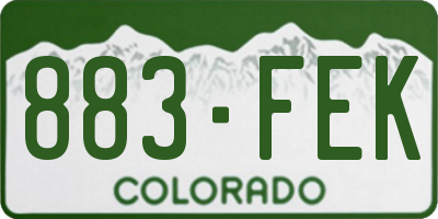 CO license plate 883FEK