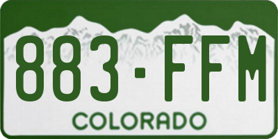 CO license plate 883FFM