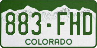CO license plate 883FHD