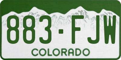CO license plate 883FJW