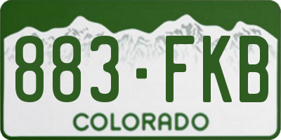 CO license plate 883FKB