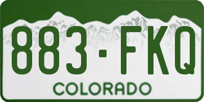 CO license plate 883FKQ