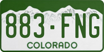 CO license plate 883FNG