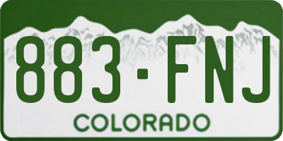 CO license plate 883FNJ