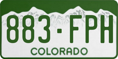 CO license plate 883FPH