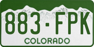 CO license plate 883FPK