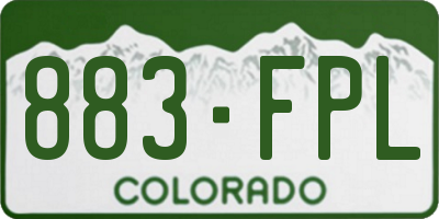 CO license plate 883FPL