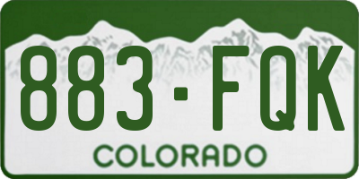 CO license plate 883FQK