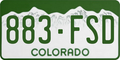 CO license plate 883FSD