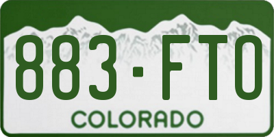 CO license plate 883FTO