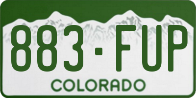 CO license plate 883FUP