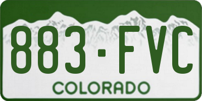 CO license plate 883FVC