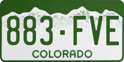 CO license plate 883FVE