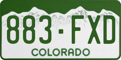 CO license plate 883FXD