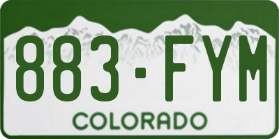 CO license plate 883FYM