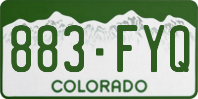 CO license plate 883FYQ