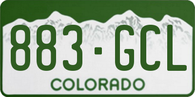 CO license plate 883GCL