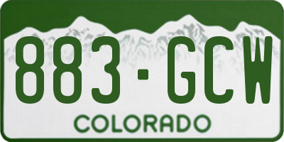 CO license plate 883GCW