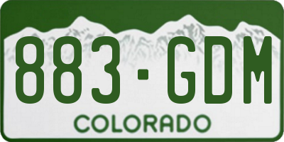 CO license plate 883GDM