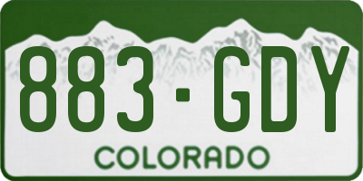 CO license plate 883GDY