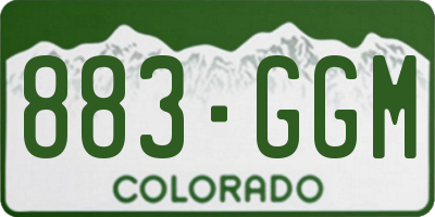 CO license plate 883GGM