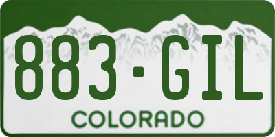 CO license plate 883GIL