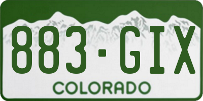 CO license plate 883GIX