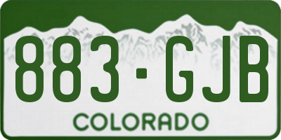 CO license plate 883GJB