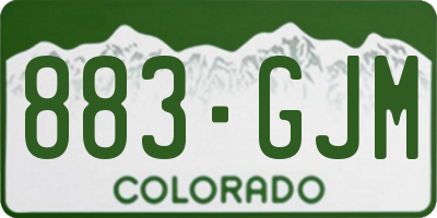 CO license plate 883GJM