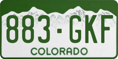 CO license plate 883GKF