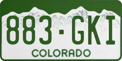 CO license plate 883GKI