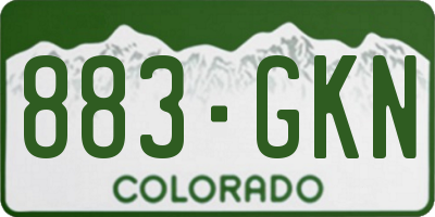 CO license plate 883GKN