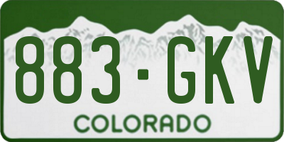CO license plate 883GKV
