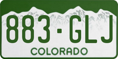 CO license plate 883GLJ