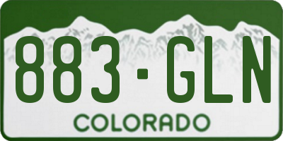 CO license plate 883GLN