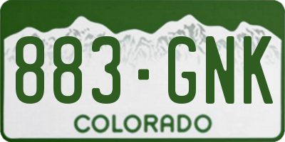 CO license plate 883GNK