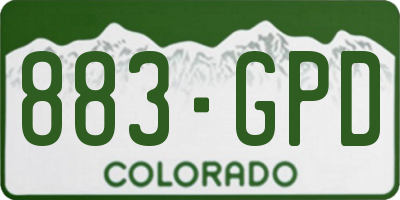 CO license plate 883GPD